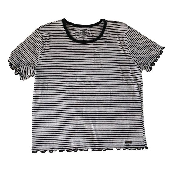 Hollister Must Have Collection Baby Tee White W/black Stripes Size Small - Picture 2 of 16